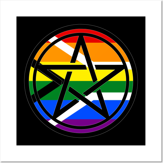 Large Print Pentacle LGBT Flag South Africa Pride Wall Art by aaallsmiles